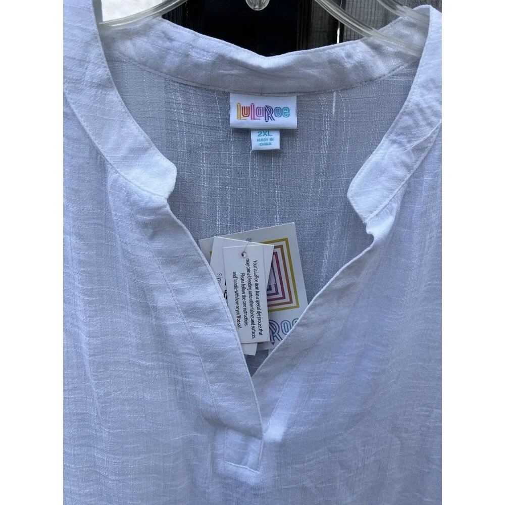 LuLaRoe Women’s Coastal Fringe Trim Cover Up Resort Collection Size 2XL White
